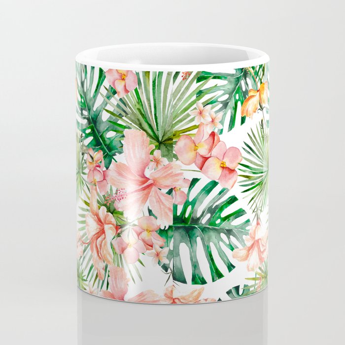Tropical Jungle Hibiscus Flowers - Floral Coffee Mug Gallery Image 4