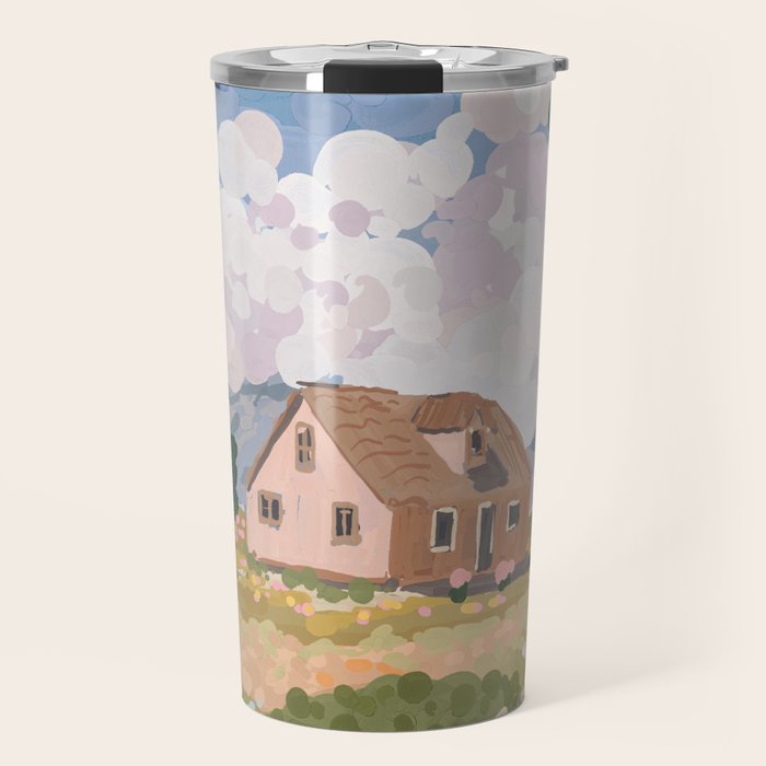 Countryside Cottage in Bloom Travel Mug Gallery Image 1