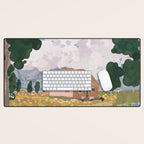 Countryside Cottage in Bloom Desk Mat Gallery Image 1