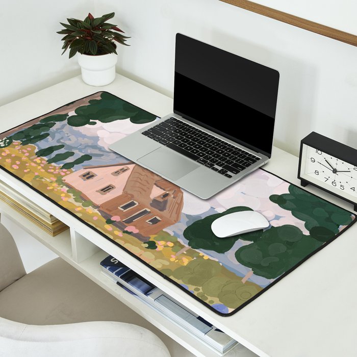 Countryside Cottage in Bloom Desk Mat Gallery Image 2