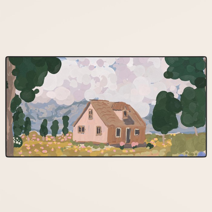 Countryside Cottage in Bloom Desk Mat Gallery Image 3