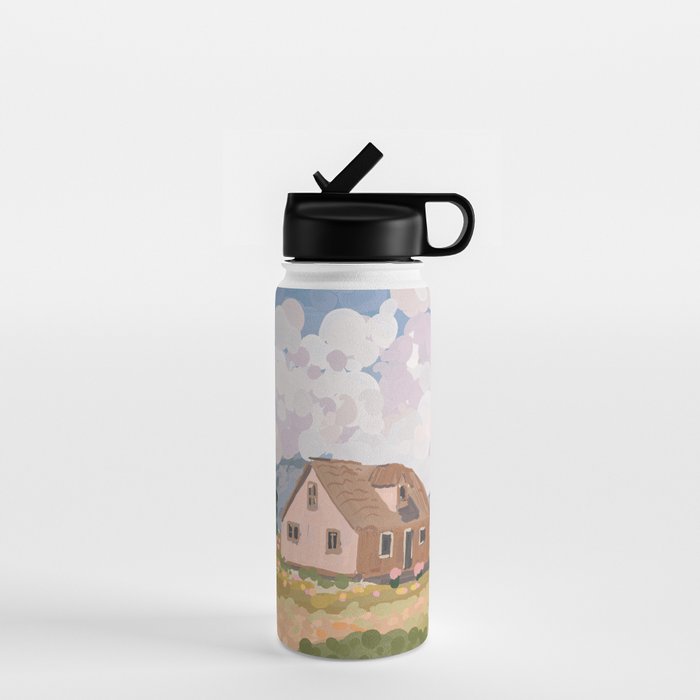 Countryside Cottage in Bloom Water Bottle Gallery Image 1