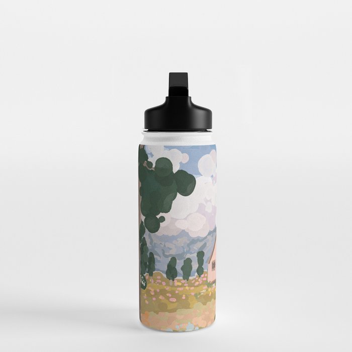 Countryside Cottage in Bloom Water Bottle Gallery Image 3