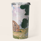 Countryside Cottage in Bloom Travel Mug Gallery Image 2