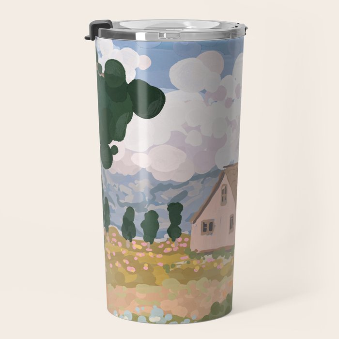 Countryside Cottage in Bloom Travel Mug Gallery Image 3