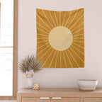Minimal Sunrays - Golden Wall Tapestry Gallery Image 2