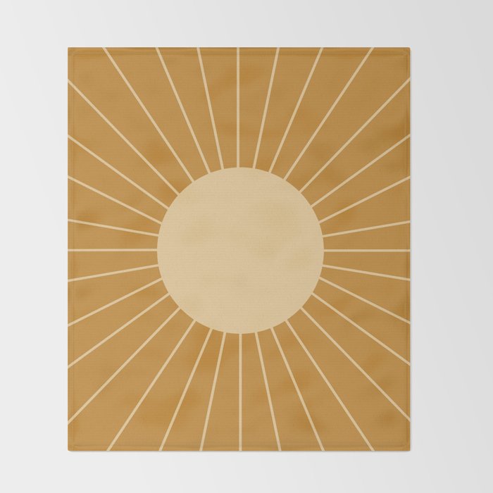 Minimal Sunrays - Golden Throw Blanket Gallery Image 2