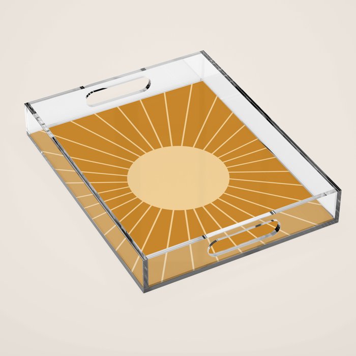 Minimal Sunrays - Golden Acrylic Tray Gallery Image 1