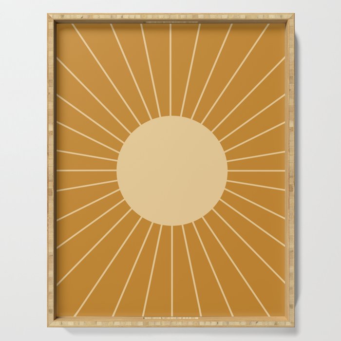 Minimal Sunrays - Golden Serving Tray Gallery Image 1