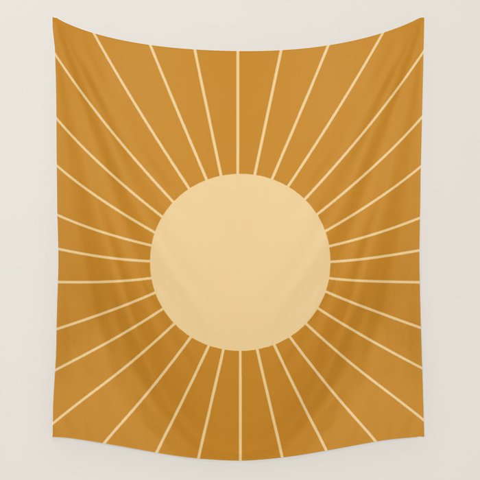 Minimal Sunrays - Golden Wall Tapestry Gallery Image 4