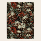 Skull and Floral Pattern Poster Gallery Image 4