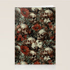 Skull and Floral Pattern Stationery Card Gallery Image 2