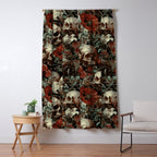 Skull and Floral Pattern Window Curtain Gallery Image 5