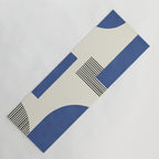 Abstract Lines Composition - Navy Dark Blue Yoga Mat Gallery Image 1