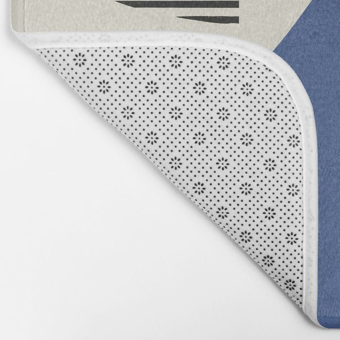 Abstract Lines Composition - Navy Dark Blue Bath Mat Gallery Image 2