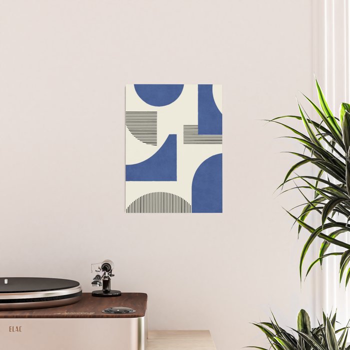 Abstract Lines Composition - Navy Dark Blue Poster Gallery Image 2
