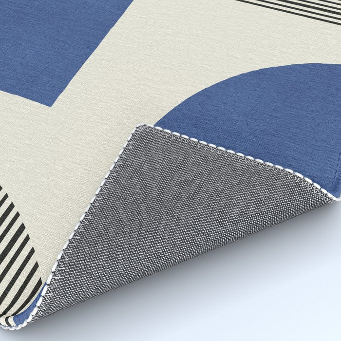 Abstract Lines Composition - Navy Dark Blue Rug Gallery Image 4
