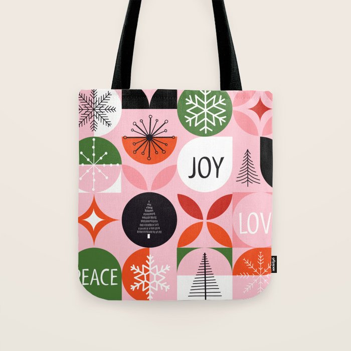 Mid Century Modern Christmas Shapes  Tote Bag Gallery Image 1