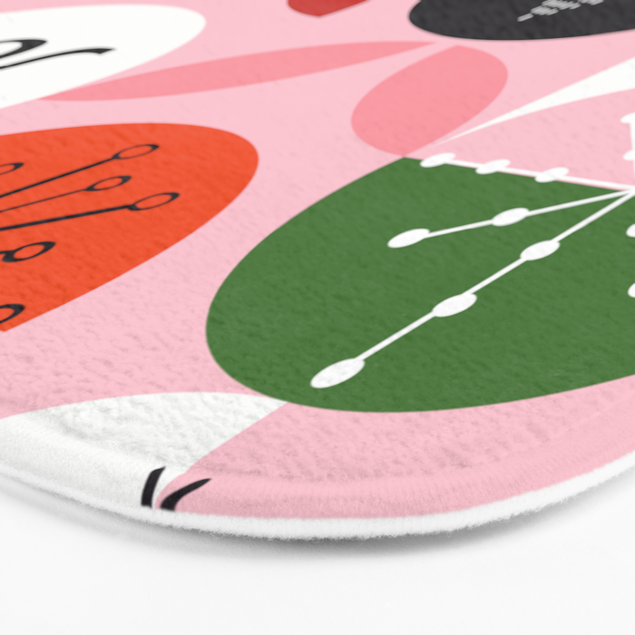 Mid Century Modern Christmas Shapes  Bath Mat Gallery Image 3