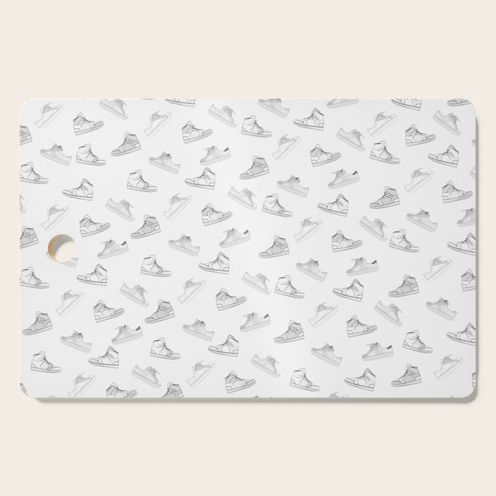 sneaker shoe pattern - retro sneaker illustration design Cutting Board Gallery Image 1