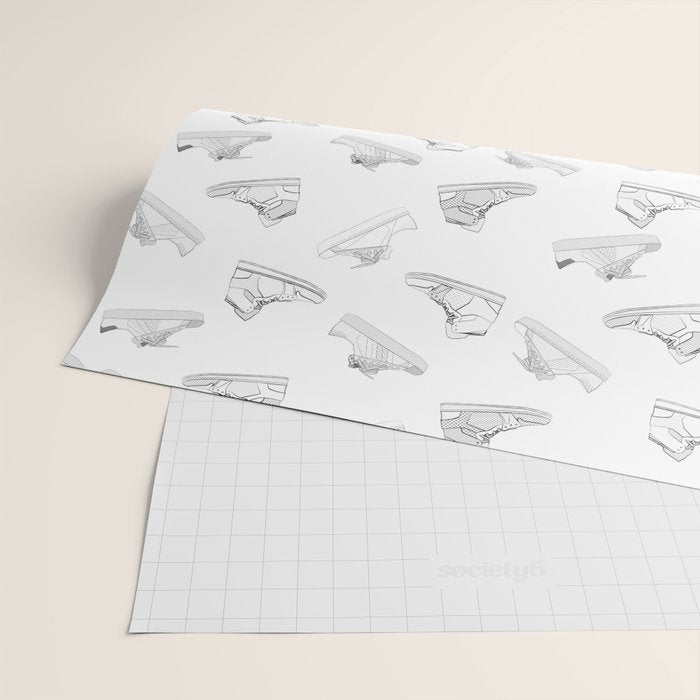 sneaker shoe pattern - retro sneaker illustration design Wrapping Paper Gallery Image 2