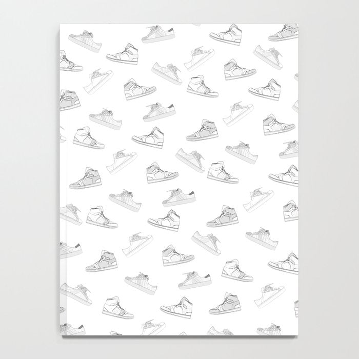 sneaker shoe pattern - retro sneaker illustration design Notebook Gallery Image 4