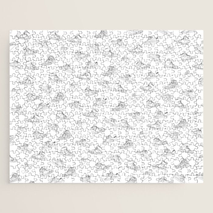 sneaker shoe pattern - retro sneaker illustration design Jigsaw Puzzle Gallery Image 1
