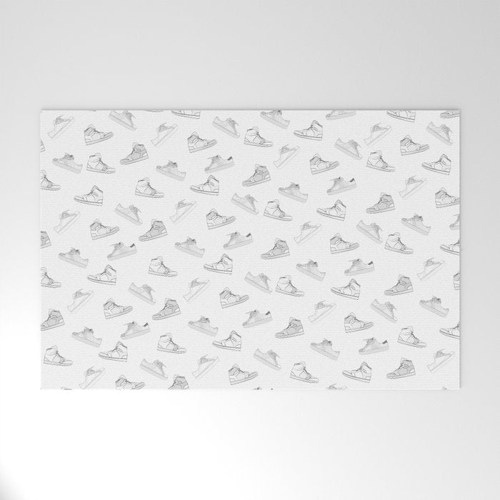 sneaker shoe pattern - retro sneaker illustration design Welcome Mat Gallery Image 1