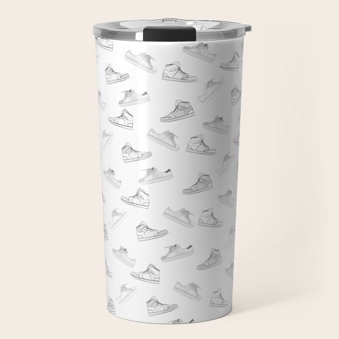 sneaker shoe pattern - retro sneaker illustration design Travel Mug Gallery Image 1