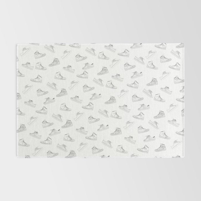 sneaker shoe pattern - retro sneaker illustration design Rug Gallery Image 2