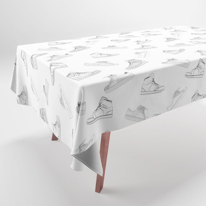 sneaker shoe pattern - retro sneaker illustration design Tablecloth Gallery Image 1