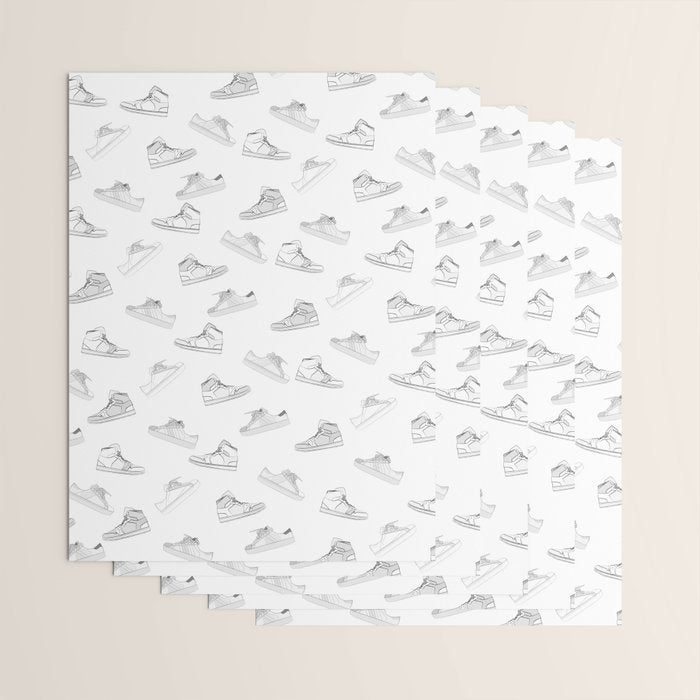 sneaker shoe pattern - retro sneaker illustration design Wrapping Paper Gallery Image 3
