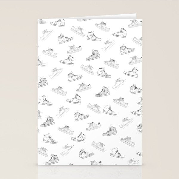 sneaker shoe pattern - retro sneaker illustration design Stationery Card Gallery Image 2