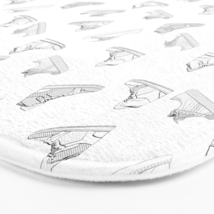 sneaker shoe pattern - retro sneaker illustration design Bath Mat Gallery Image 3