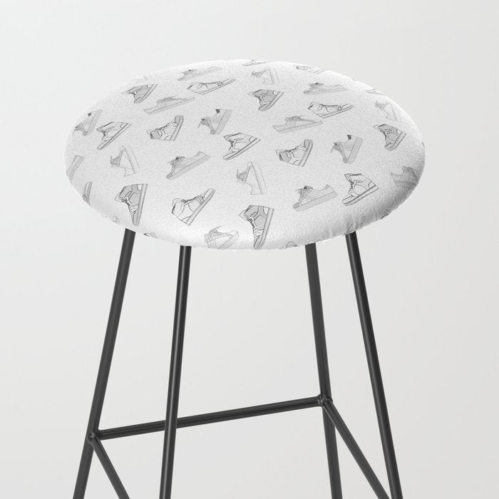 sneaker shoe pattern - retro sneaker illustration design Stool Gallery Image 2