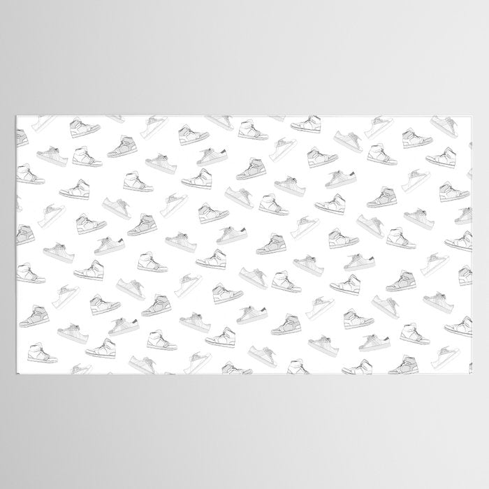 sneaker shoe pattern - retro sneaker illustration design Tablecloth Gallery Image 2