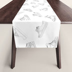 sneaker shoe pattern - retro sneaker illustration design Table Runner Gallery Image 1