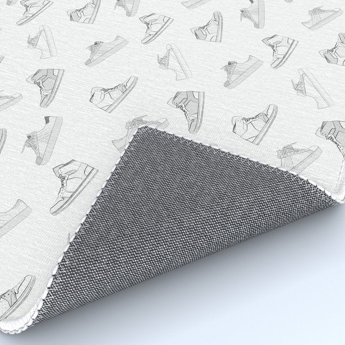 sneaker shoe pattern - retro sneaker illustration design Rug Gallery Image 4