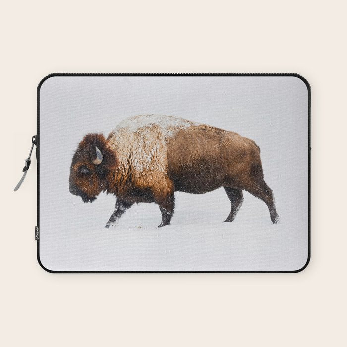 Buffalo In The Snow Laptop Sleeve Gallery Image 1