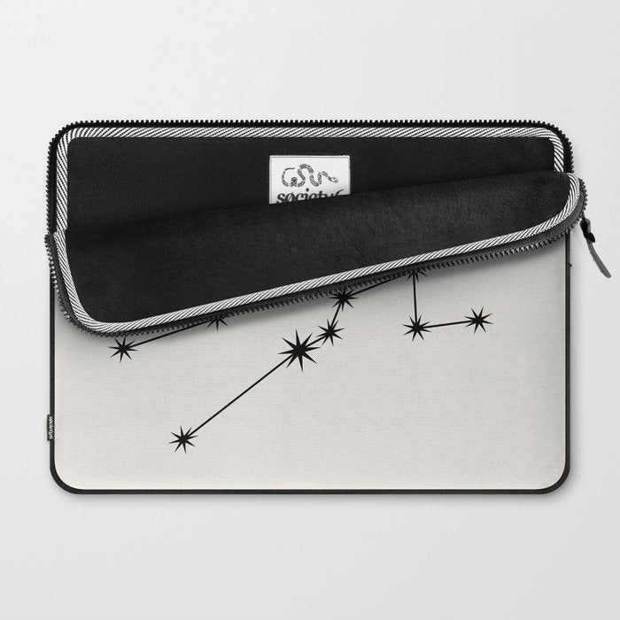 Taurus Zodiac Star Constellation Line Art White Laptop Sleeve Gallery Image 2