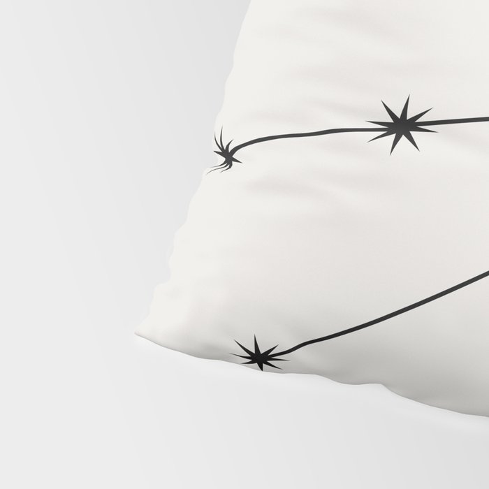 Taurus Zodiac Star Constellation Line Art White Pillow Sham Gallery Image 4