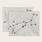 Taurus Zodiac Star Constellation Line Art White Placemat Gallery Image 1