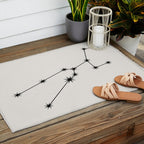 Taurus Zodiac Star Constellation Line Art White Outdoor Rug Gallery Image 2