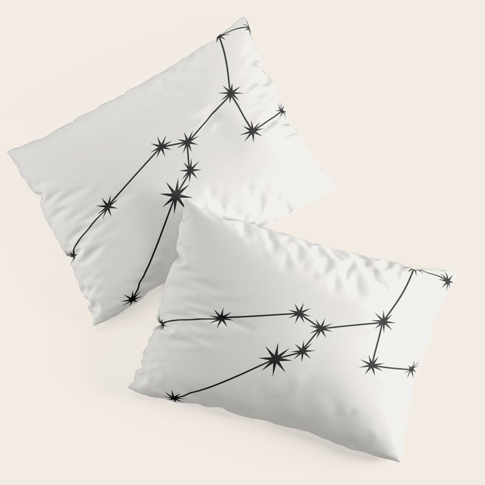 Taurus Zodiac Star Constellation Line Art White Pillow Sham Gallery Image 3