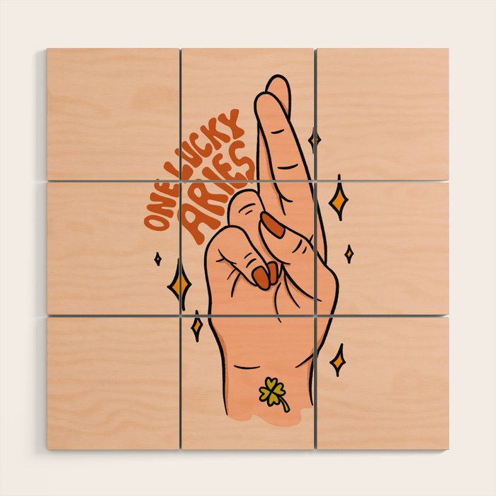 One Lucky Aries Wood Wall Art Gallery Image 1