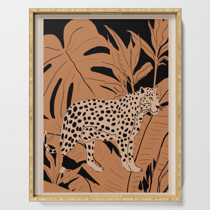 Minimal Jungle Abstract Art 1 Serving Tray Gallery Image 1