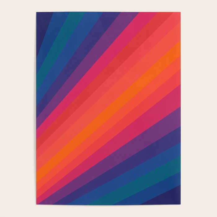 Sacred Geometric Stripes: Retro 80s Edition Poster Gallery Image 4