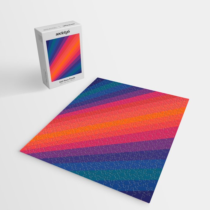 Sacred Geometric Stripes: Retro 80s Edition Jigsaw Puzzle Gallery Image 2