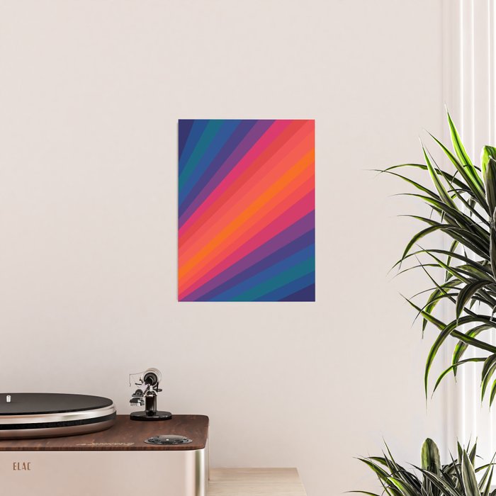 Sacred Geometric Stripes: Retro 80s Edition Poster Gallery Image 2