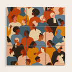 Diverse group of stylish people standing together. Wood Wall Art Gallery Image 1